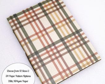 Plaid Travelers Notebook Insert - 12 Sizes, White or Cream Paper