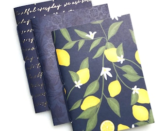 Blue Botanical Travelers Notebook Insert Set in Passport, B7, Pocket, A6, Personal, Weeks, B6 Slim, Standard, B6, Cahier or A5 Size