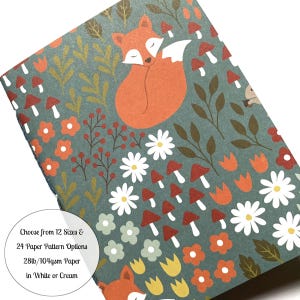 Travelers Notebook Insert with Foxes: 12 Sizes, Hand Stitched