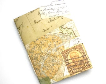 Map and Ephemera Travelers Notebook Insert with Lined, Dot Grid, Blank, Music, Graph Grid, Checkbox or WO1P Planner Pages in 11 Sizes