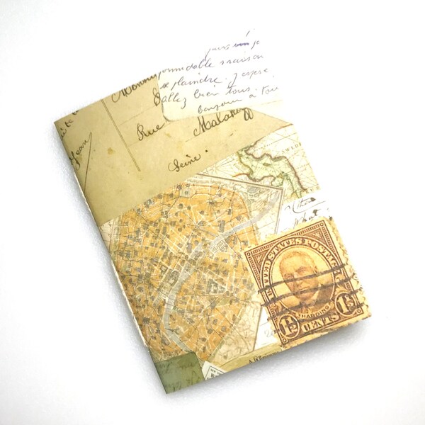 Map and Ephemera Travelers Notebook Insert with Lined, Dot Grid, Blank, Music, Graph Grid, Checkbox or WO1P Planner Pages in 11 Sizes