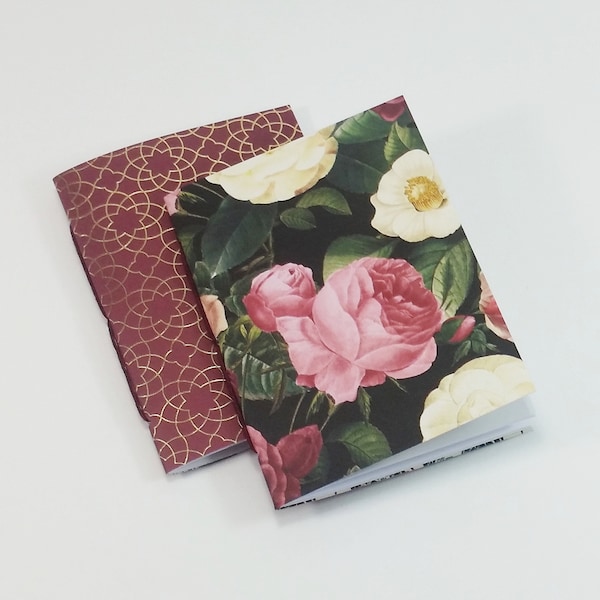 Dark Floral Travelers Notebook Insert Set in Passport, B7, Pocket, A6, Personal, Weeks, B6 Slim, Standard, B6, Cahier or A5 Size