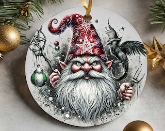 Creepy Christmas Santa Claus Porcelain Christmas Tree Ornament - Gothic Christmas Tree Decorations - Unique Gifts