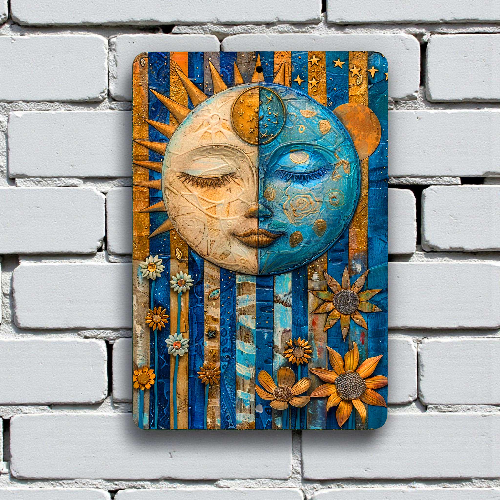 Mystical Celestial Metal Sign – 8x12 Sun Moon Face Boho Wall Decor - Etsy