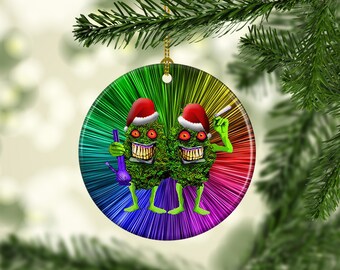 Best Buds Marijuana Porcelain Christmas Tree Ornament