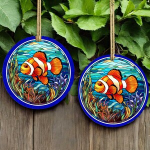 Clownfish Christmas Ornament Ceramic Ocean Reef Decor Tropical Fish Gift