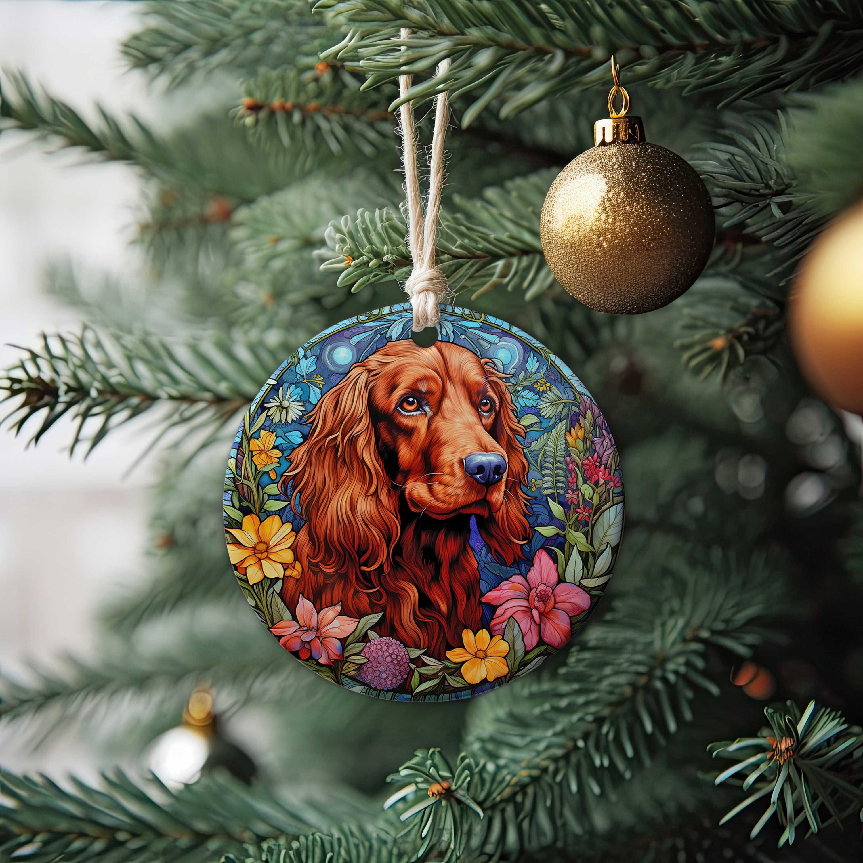 Irish setter christmas clearance ornament