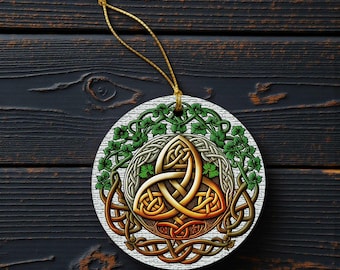 Celtic Trinity Knot Christmas Ornament Ceramic Irish Knot Double Sided