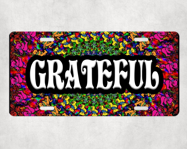 Grateful Dead Inspired Novelty Aluminum Front License Plate Tags Dancing Bears