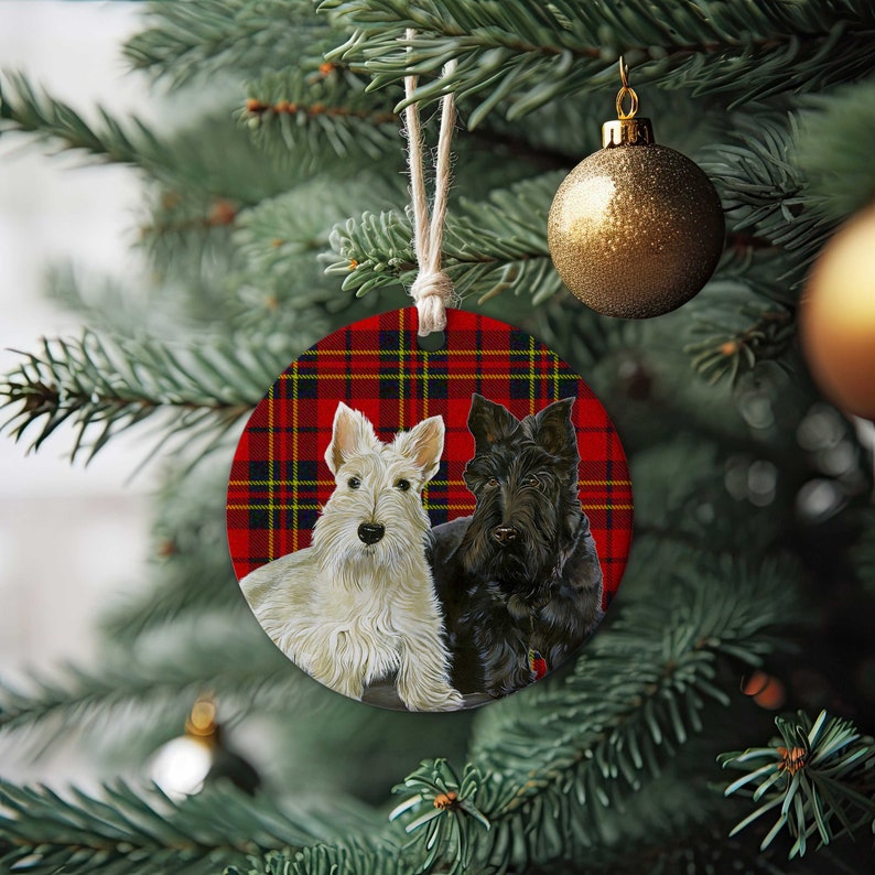 Scottish Terrier Dog Porcelain Christmas Tree Ornament Pet Keepsake Gifts Holiday Tree Decoration Dog Lover Gift Single/Double Sided image 6