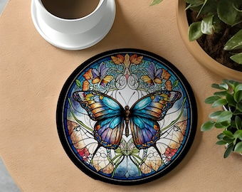 Butterfly Coaster Sets, Absorbent Ceramic Sandstone Drink Coasters