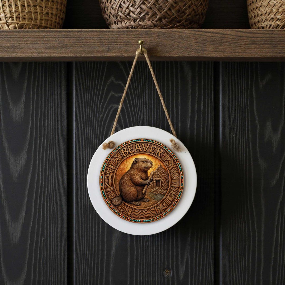 Beaver Wood Sign, Small Wildlife Wall or Window Hanging, Nature Animal ...