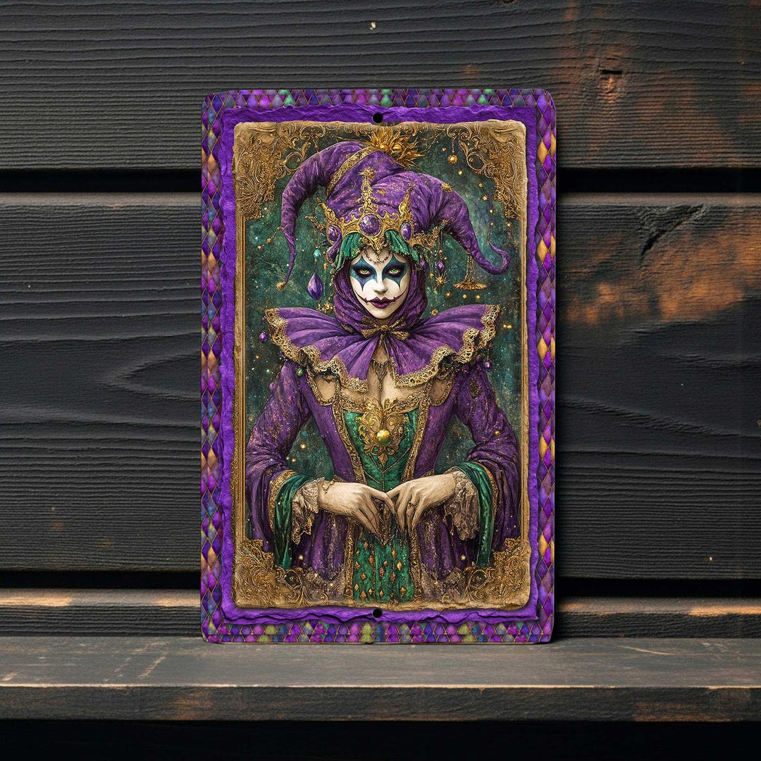 Jester Sign Creepy Jester Clown Metal Sign 8x12 Dark Gothic Wall Decor Indoor ...