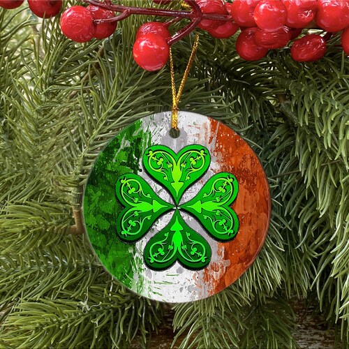 Irish Christmas Ornament Celtic Tattoo Shamrock Custom Etsy