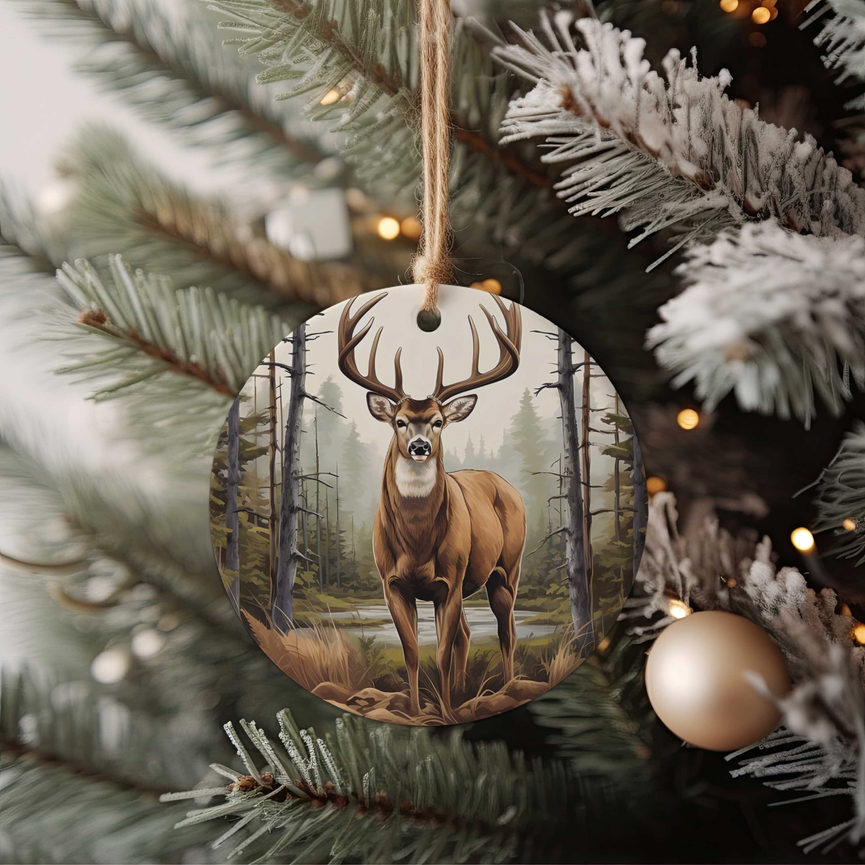  Factory Direct Craft Porcelain Deer Christmas Ornaments, Package of 12 Blank Glazed Ceramic Deer