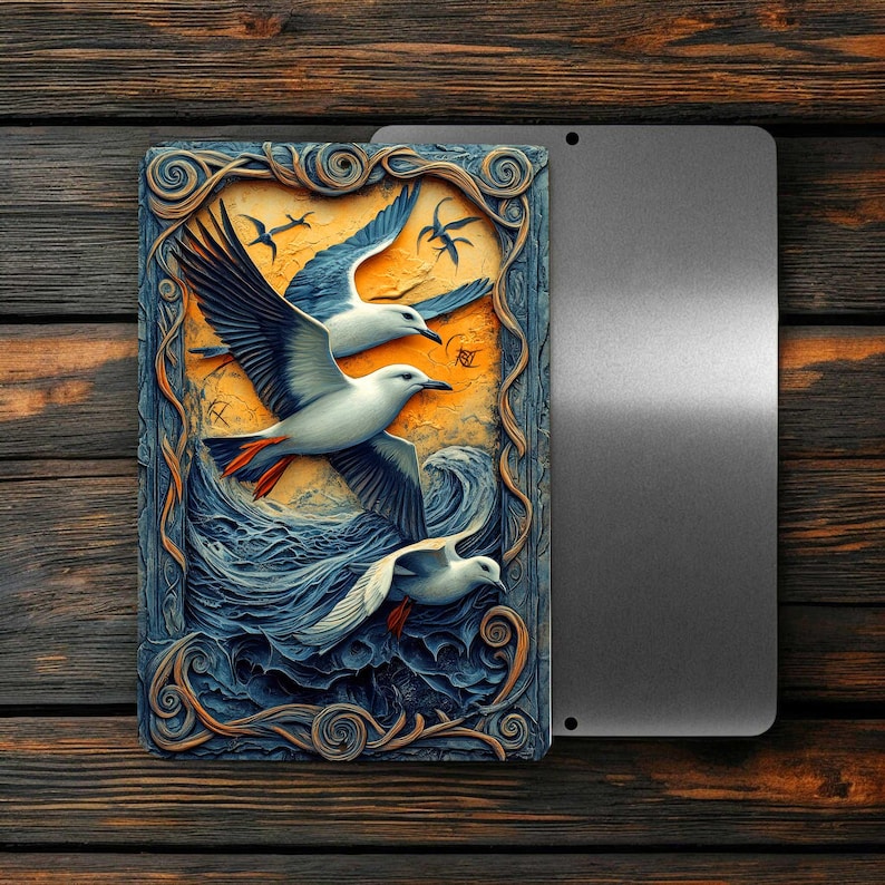 Seagull Ocean Bird Metal Wall Sign – Coastal Beach House Decor, 8x12 Aluminum Art image 4