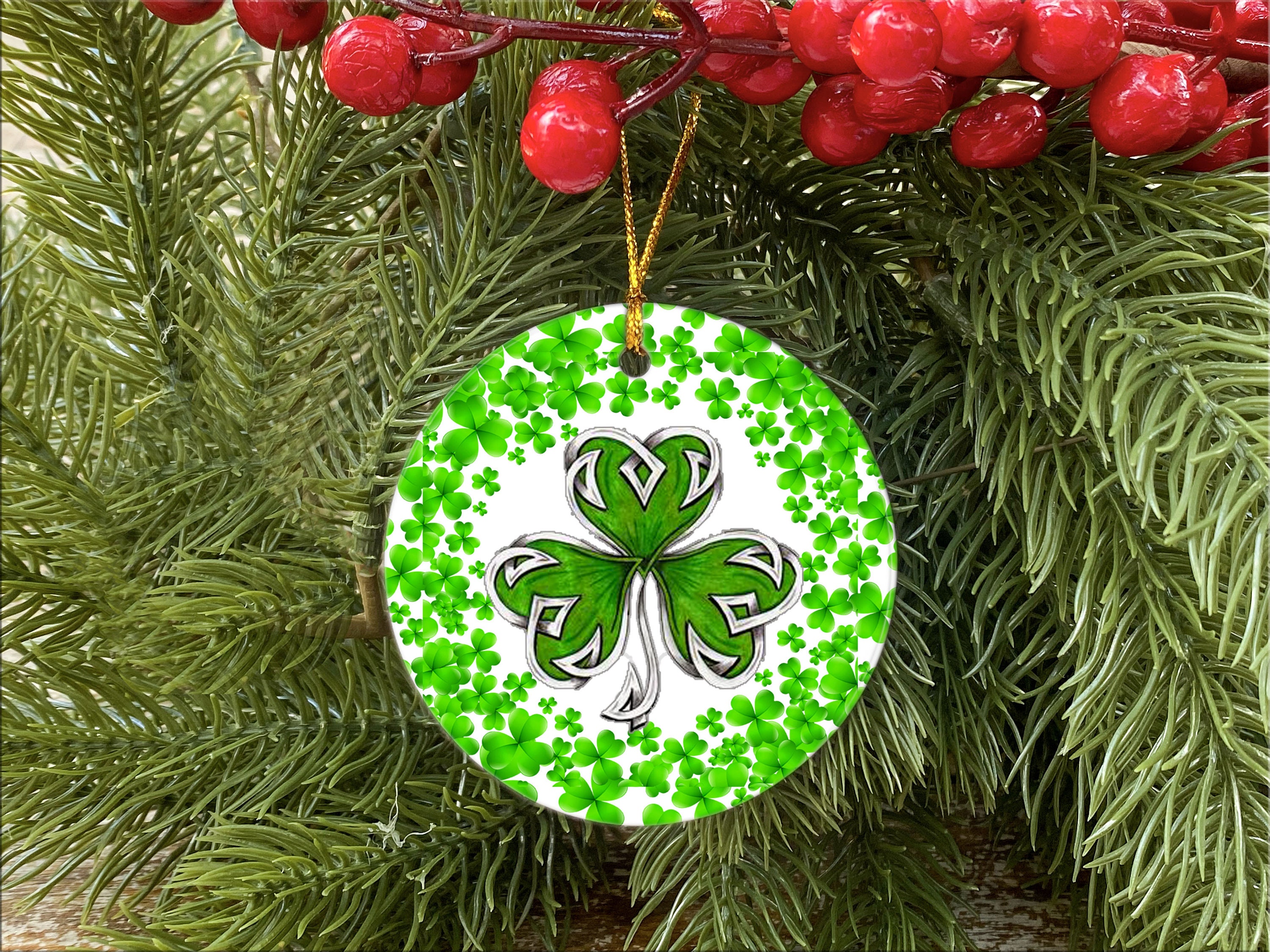 Irish Christmas Ornament Celtic Tattoo Shamrock Custom Etsy