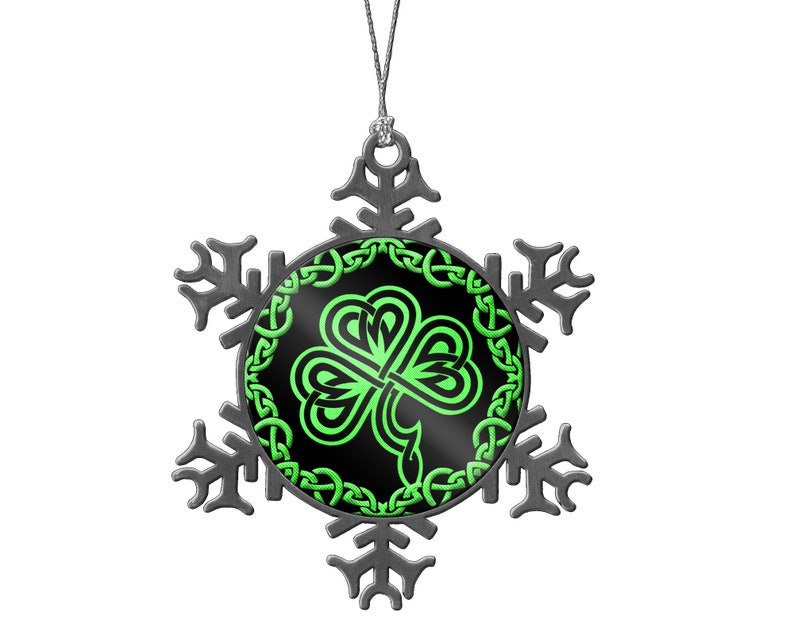 Pewter Irish Celtic Snowflake Christmas Tree Ornament Saint Etsy