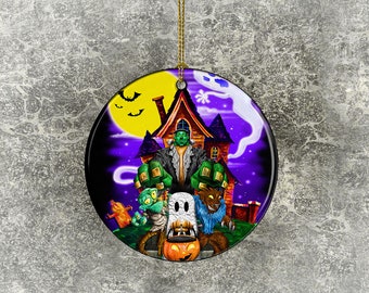 Halloween Tree Kids in Costume All Hallows Eve Porcelain Ornaments and Decorations