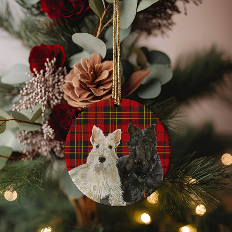 Scottish Terrier Dog Porcelain Christmas Tree Ornament Pet Keepsake Gifts Holiday Tree Decoration Dog Lover Gift Single/Double Sided image 4