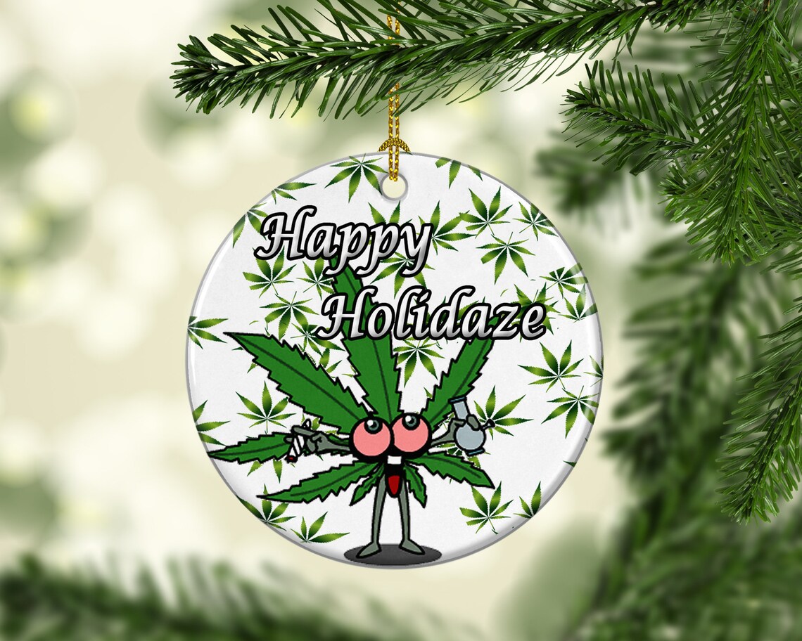Porcelain Marijuana Weed Christmas Tree Ornament Snowflake Etsy