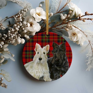 Scottish Terrier Dog Porcelain Christmas Tree Ornament Pet Keepsake Gifts Holiday Tree Decoration Dog Lover Gift Single/Double Sided image 5