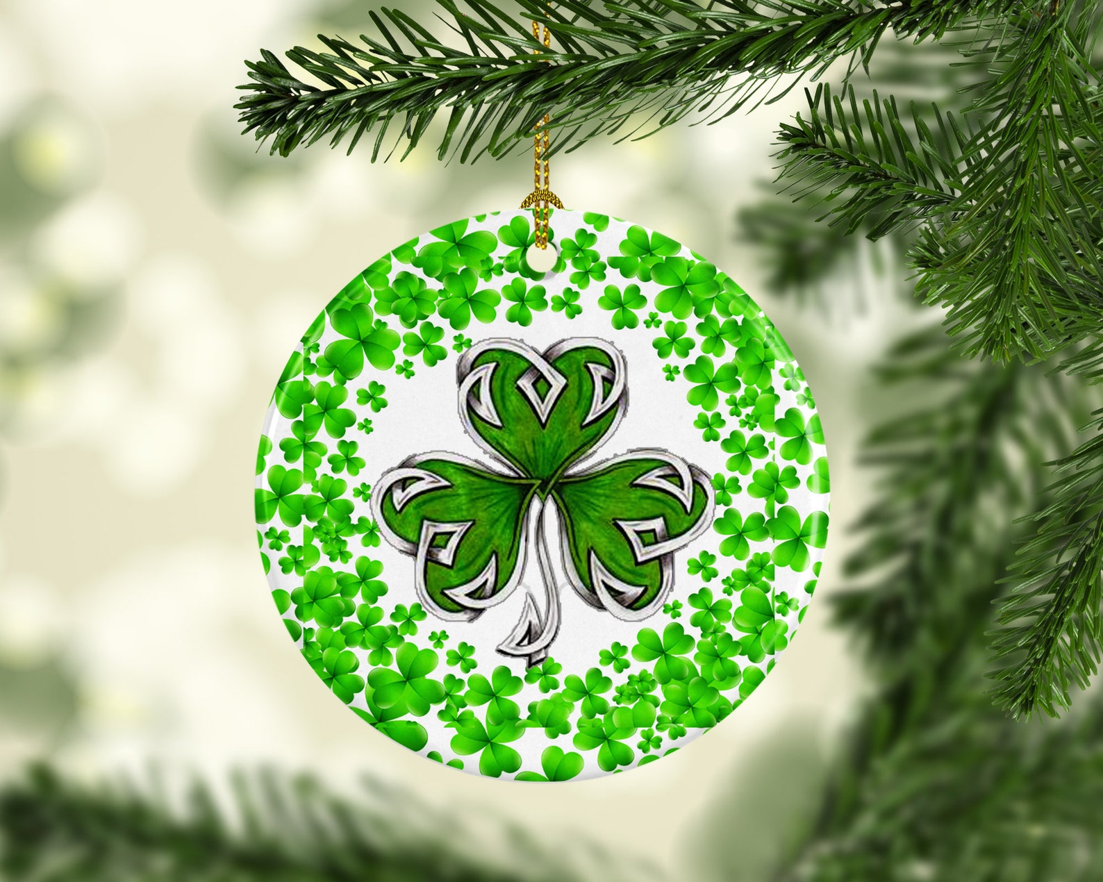 Irish Christmas Ornament Celtic Tattoo Shamrock Custom Etsy
