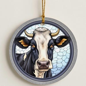 Cow Christmas Ornament- Farmhouse Holiday Keepsake