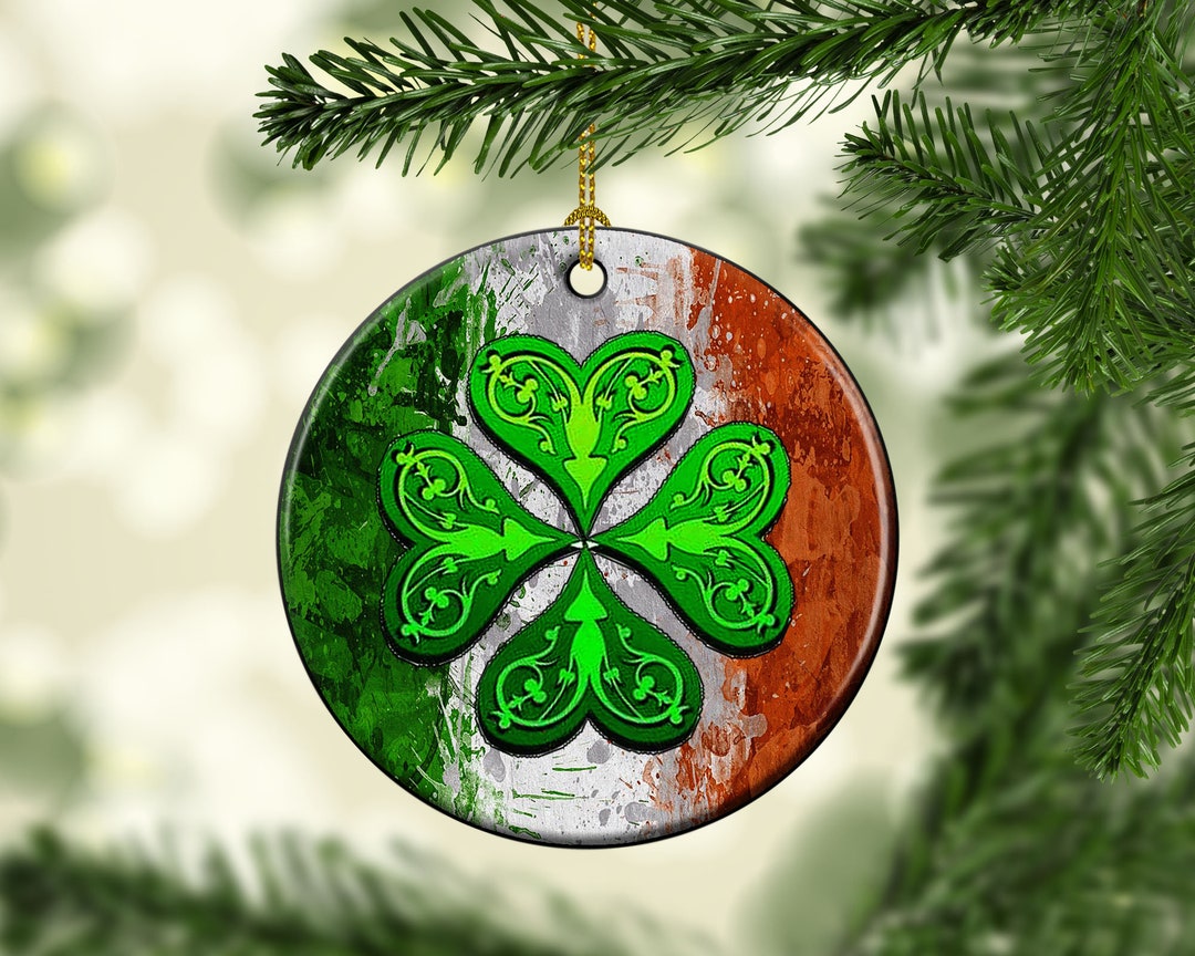 Irish Christmas Ornament Celtic Shamrock St Patrick's Etsy