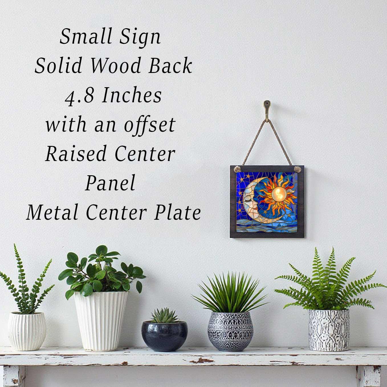 Sun Window Sign Sun Moon Wood Sign 4.8 Inch, Celestial Window Hanging - Etsy