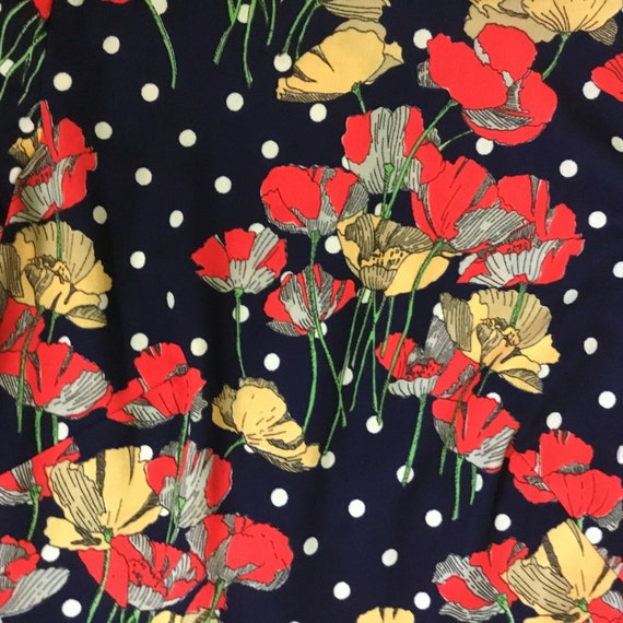 VTG 60’s 70’s I Dream Of Poppies Long Sleeve Poly… - image 2