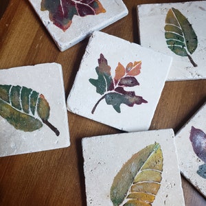 Fall Theme Coasters Leaf Coasters Autumn Coasters Custom Coasters Personalized Coasters Wedding Favors Farmhouse Coasters Falling in Love