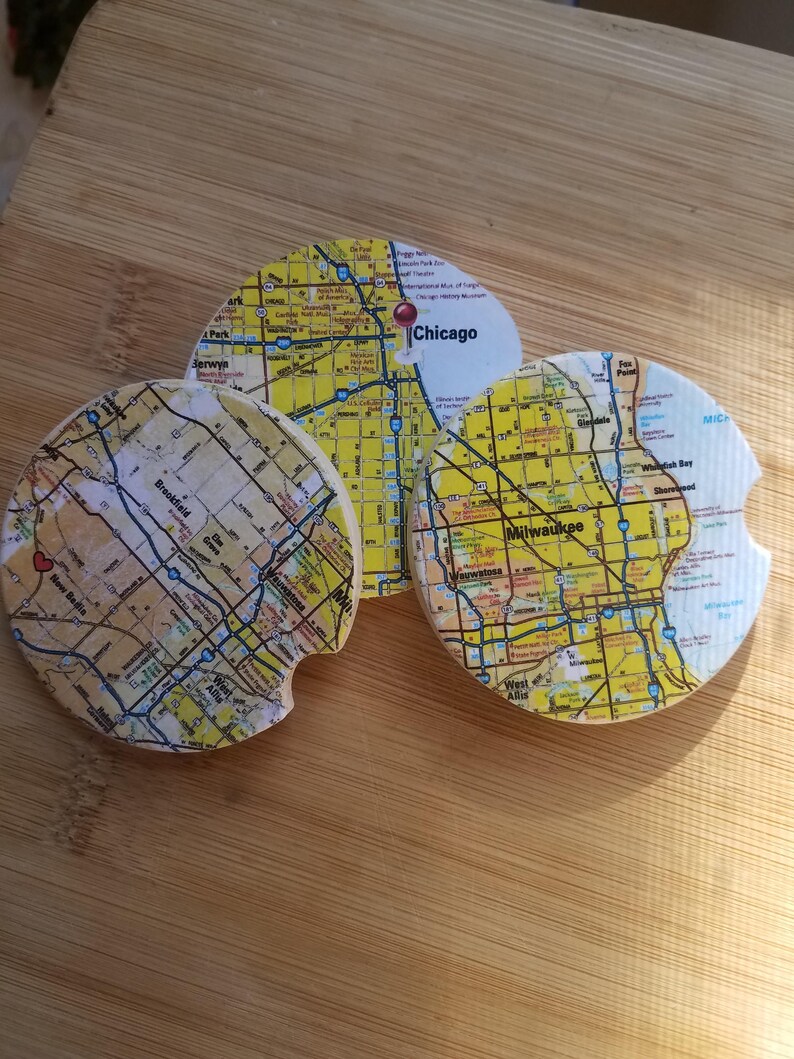 Cup Holder Coasters Custom Car Coasters Boat Accessories ATV Accessories Custom Map Coasters Custom Coasters Car Accessories Custom Map Gift image 7