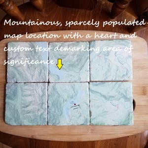 Map Art Map Gifts Custom Map Coasters Topographic Map Coasters Custom Coasters Personalized coasters Wedding Gift Stone coasters Bild 7