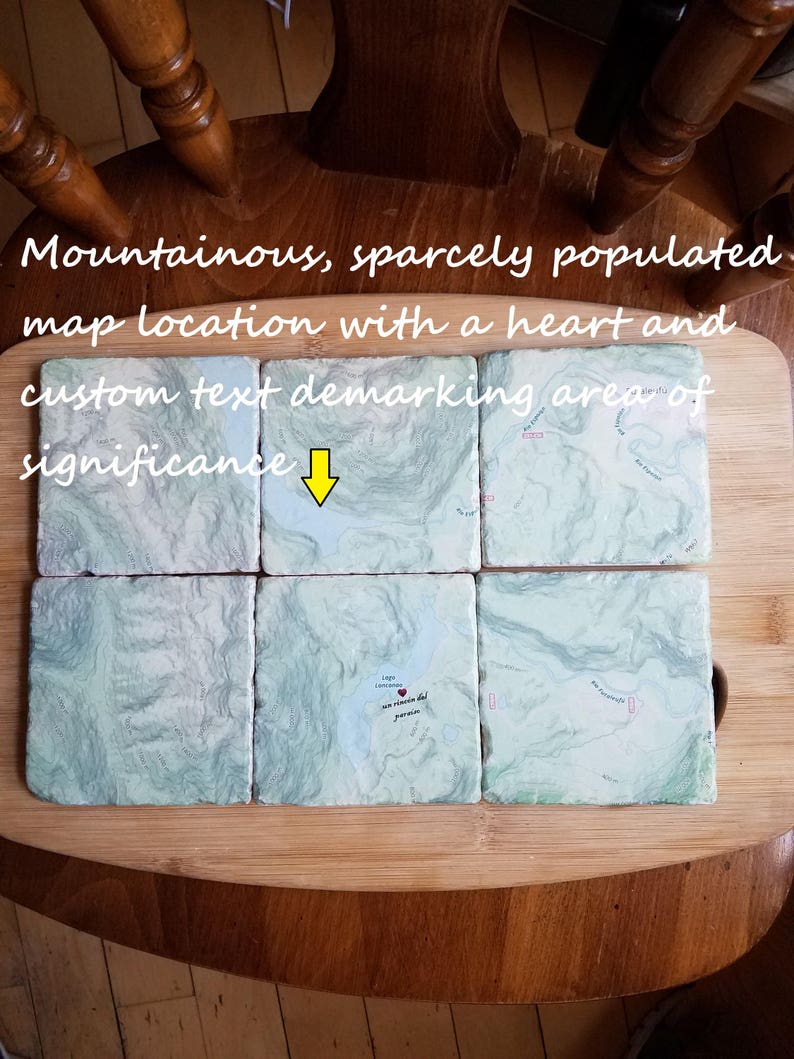 Map Art Map Gifts Custom Map Coasters Topographic Map Coasters Custom Coasters Personalized coasters Wedding Gift Stone coasters Bild 7