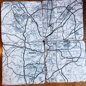 Porta-copos personalizados mapa da cidade porta-copos preto e branco mapa presentes favor do casamento presente de inauguração porta-copos de cerâmica porta-copos de pedra barware