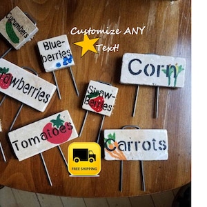 Custom outdoor signs Garden Stakes Custom Garden Plant Markers Garden Signs Vegetable Signs Mothers Day Gift Grandma Gift Garden Signs Stone