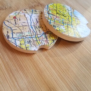 Cup Holder Coasters Custom Car Coasters Boat Accessories ATV Accessories Custom Map Coasters Custom Coasters Car Accessories Custom Map Gift image 6