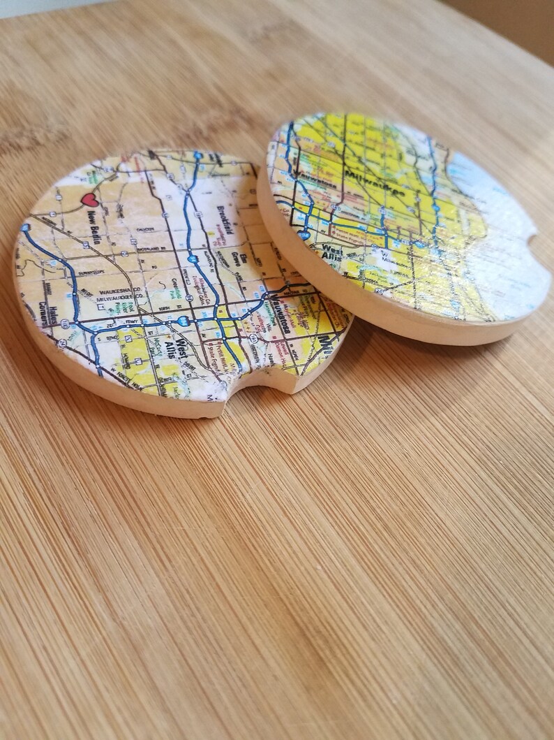 Cup Holder Coasters Custom Car Coasters Boat Accessories ATV Accessories Custom Map Coasters Custom Coasters Car Accessories Custom Map Gift image 6