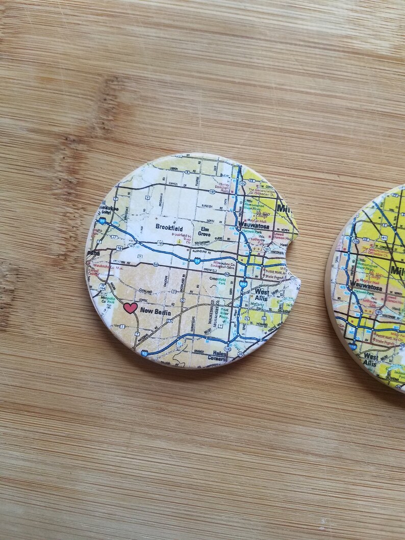 Cup Holder Coasters Custom Car Coasters Boat Accessories ATV Accessories Custom Map Coasters Custom Coasters Car Accessories Custom Map Gift image 4