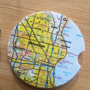 Cup Holder Coasters Custom Car Coasters Boat Accessories ATV Accessories Custom Map Coasters Custom Coasters Car Accessories Custom Map Gift image 3