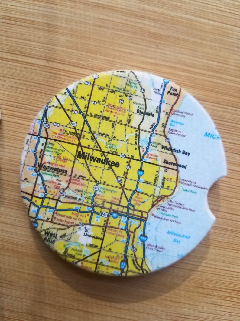 Cup Holder Coasters Custom Car Coasters Boat Accessories ATV Accessories Custom Map Coasters Custom Coasters Car Accessories Custom Map Gift image 3
