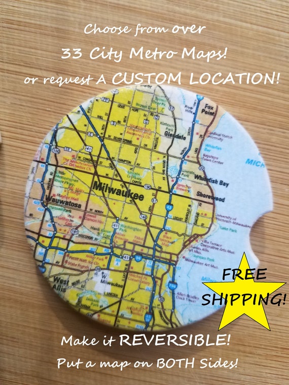 Cup Holder Coasters Custom Car Coasters Boat Accessories ATV Accessories Custom Map Coasters Custom Coasters Car Accessories Custom Map Gift