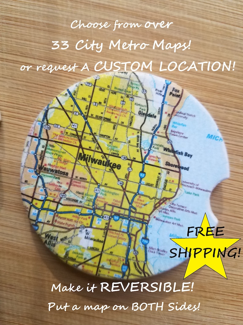 Cup Holder Coasters Custom Car Coasters Boat Accessories ATV Accessories Custom Map Coasters Custom Coasters Car Accessories Custom Map Gift image 1