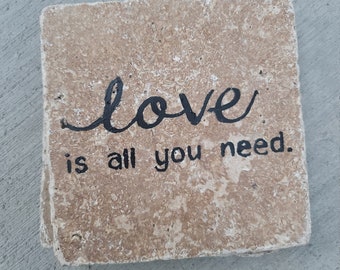 Love Is All You Need Love Quote Wedding Favors Wedding Coasters Custom Wedding Favors Custom Coasters Wedding Gifts Anniversary Gifts