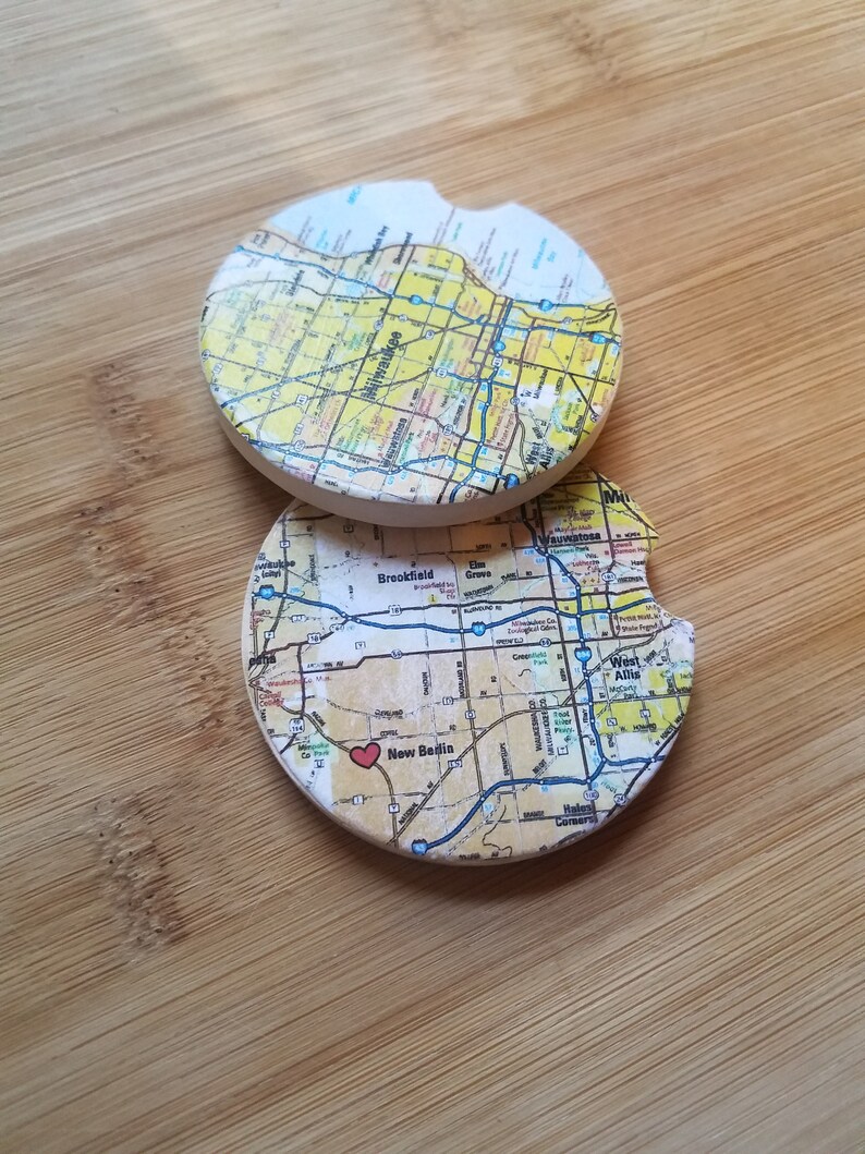 Cup Holder Coasters Custom Car Coasters Boat Accessories ATV Accessories Custom Map Coasters Custom Coasters Car Accessories Custom Map Gift image 5