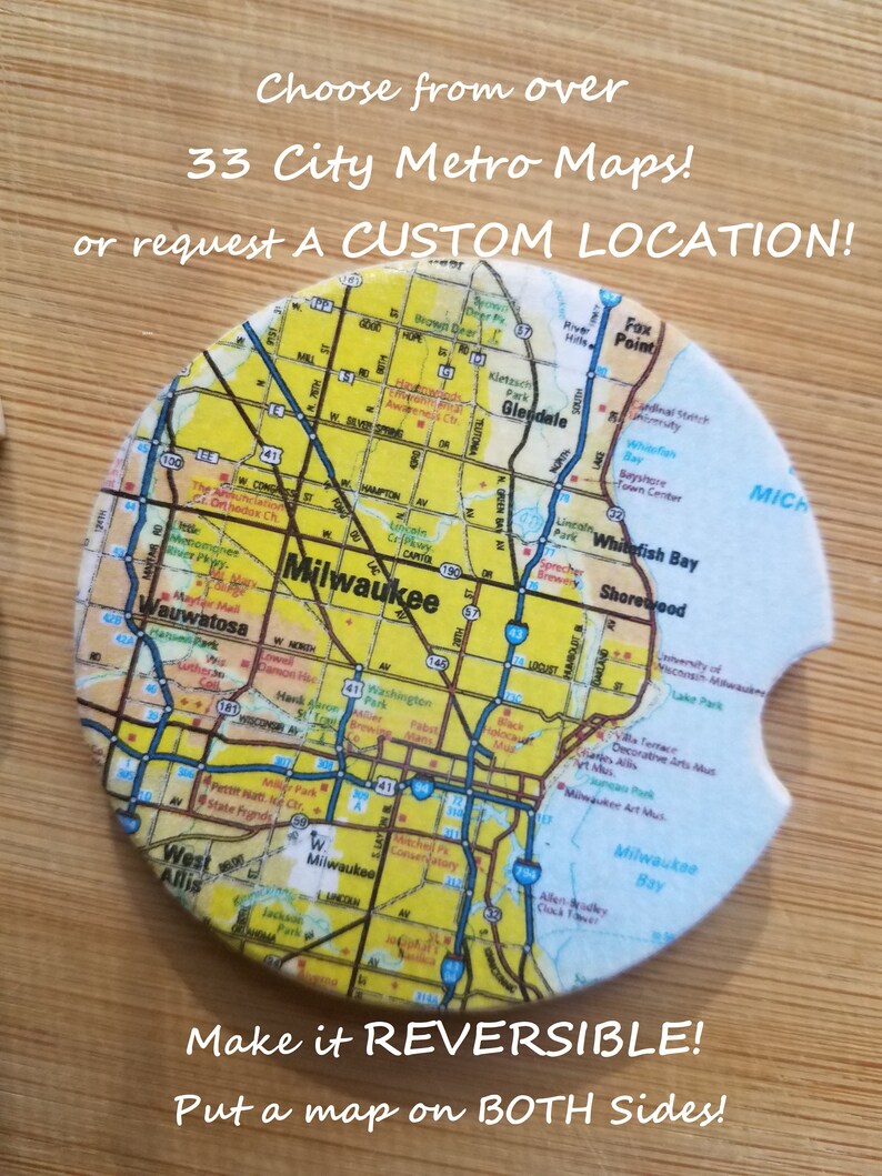 Cup Holder Coasters Custom Car Coasters Boat Accessories ATV Accessories Custom Map Coasters Custom Coasters Car Accessories Custom Map Gift image 2