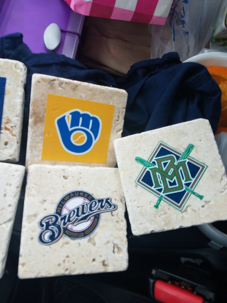 Milwaukee Brewers Gift Brewers Coasters Brew Crew Baseball Etsy