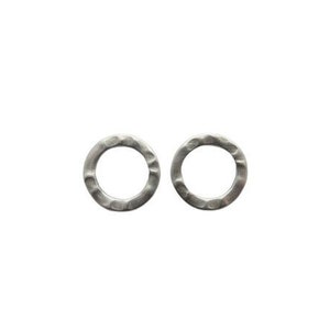 Silver circle earrings, earrings, women's jewelry image 6