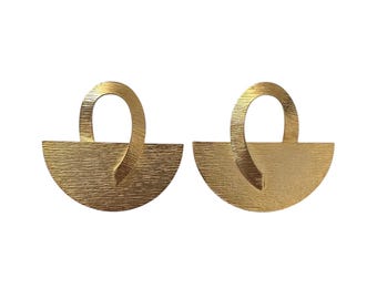 Gold Plated Earrings, Lightweight Statement Jewelry, Bold earrings, gift for her